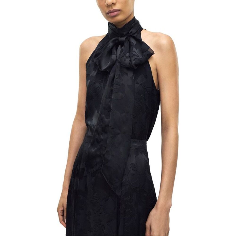 Adam Lippes Womens Giulia Silk-Blend Top, Black